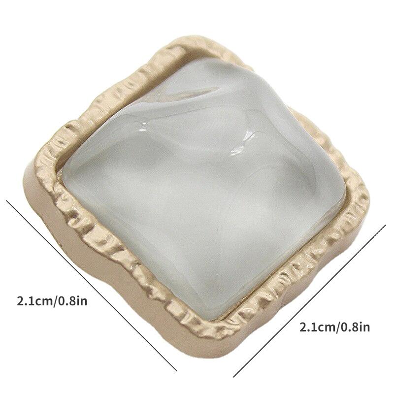 6Pcs 21mm Square Metal Women Coat Sewing Buttons for Clothes Vintage Jacket Sweaters Dress Decorations Accessories