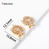 14K Gold Plated Brass Multi Strand Layering Clasps Flower Bracelet Necklace Connector Clasps For DIY Jewelry Making Accessories