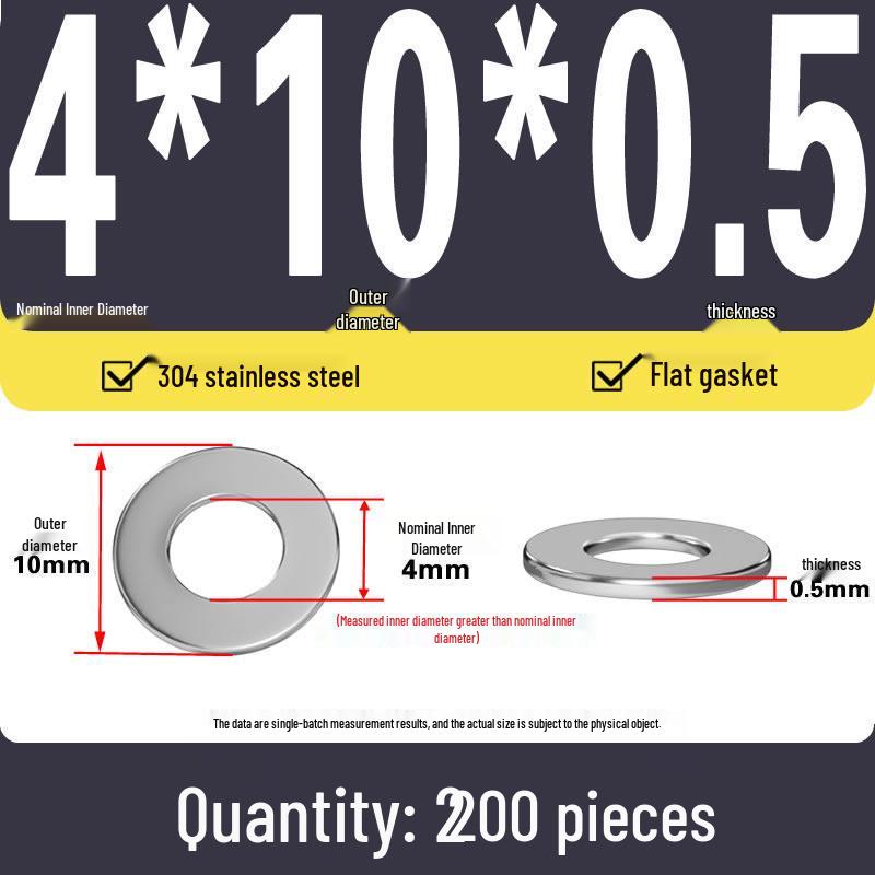 Plochá podložka z nerezové oceli 304 pro nastavení vůle hřídele (0,1/0,2/0,3 mm)