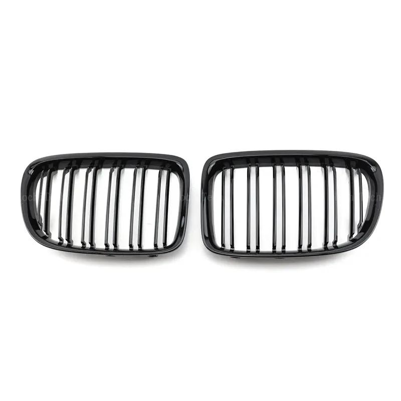Car Gloss Black Front Bumper Grille For BMW X1 E84 2010-2015 Sport Grill Double Slat Line Grilles Kindey Grills