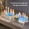 Transparent Storage Box with Compartments Large Capacity Stable Base Perfume Lipstick Desktop Divided Storage Organizer