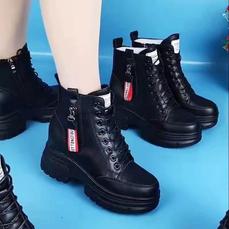 WTEMPO Móda Zima Teplé Ženy Černá Ležérní Boty s fleecovou podšívkou Univerzální tenisky Silná podrážka Bavlna Fats Zapatillas Mujer