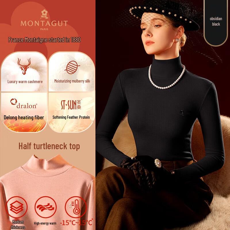 

Женский термотоп из кашемира, шелка и девелюра Montagut XL