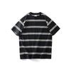 American Retro Pure Cotton Short Sleeve T-Shirt Men's 2024 New Arrival Summer Stripes Bottoming Shirt Export Export Cotton T-shirt