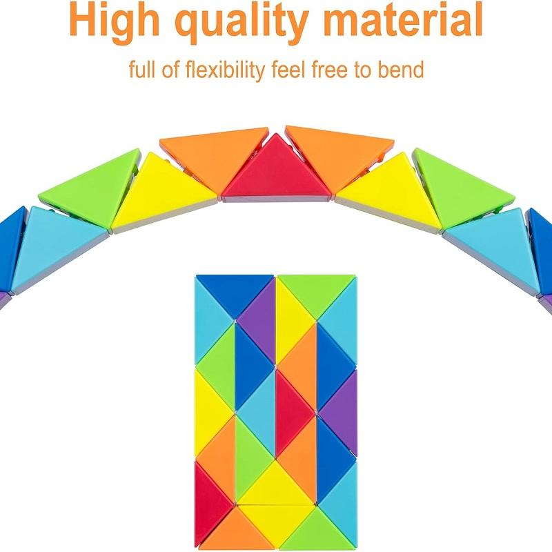 Rainbow Puzzle Fidget Toys Transformable Cube Kid Educationtoys Brain Teaser 24/ 48 Segments Magic Rule Snake Speed  Cubes Twist