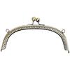 5Pcs Arc Shape Metal Purse Frame Bronze Embossed Clutch Frame  For Wallet Sewing