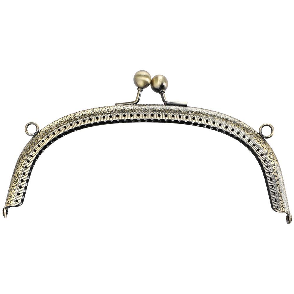 5Pcs Arc Shape Metal Purse Frame Bronze Embossed Clutch Frame  For Wallet Sewing