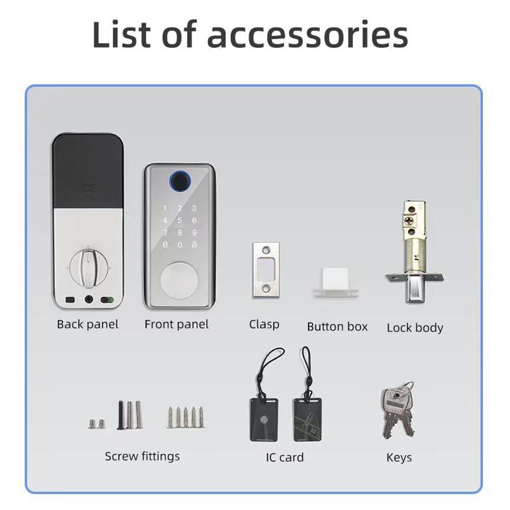 Anti-theft Smart Home Security Door Lock Tuya APP Bluetooth-compatible Smart Door Lock with Key Easy Installation
