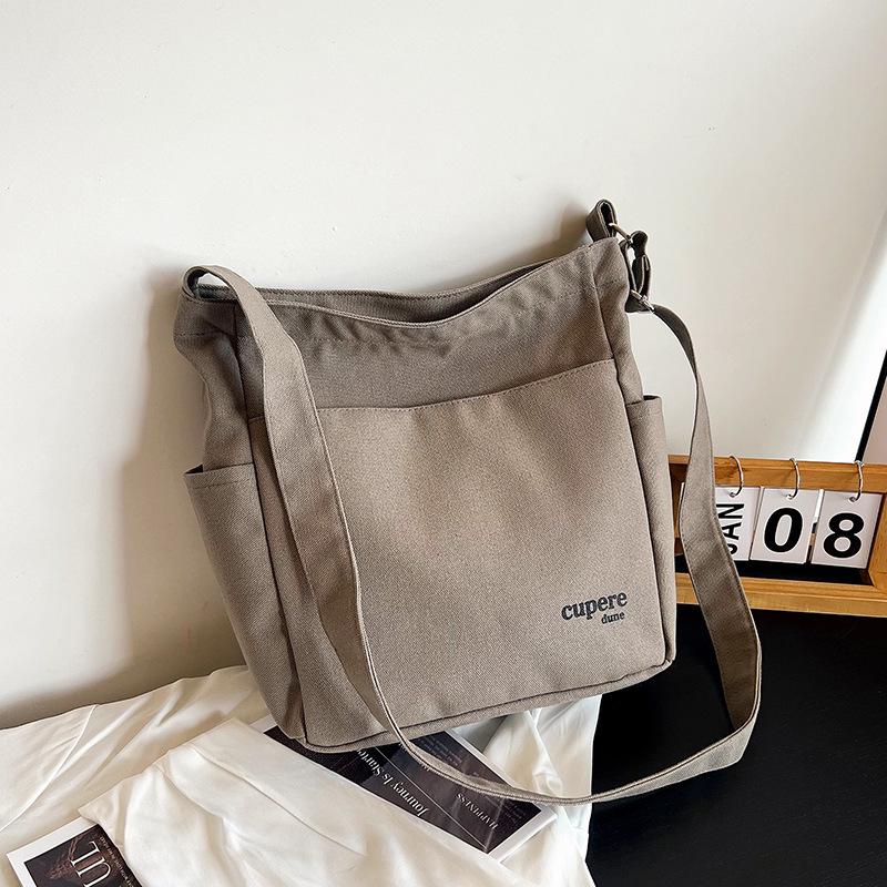 Модная минималистичная холщовая сумка-тоут - Большой вместимости для студентов и для поездок на работу