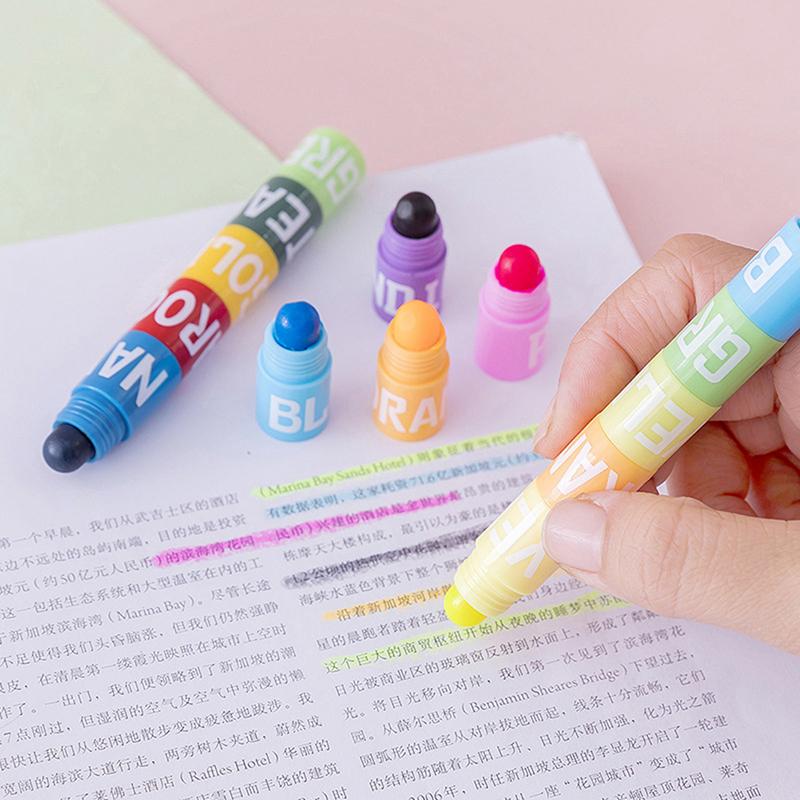 6 Colors Splice Mini Highlighters Vintage Candy Colors Gel Highlighters Gel