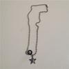 Trendy Vintage Punk Silver Color Star Pendant Bead Necklace for Men Women Street Hip Hop Aesthetic Grunge Jewelry Y2K Accessorie