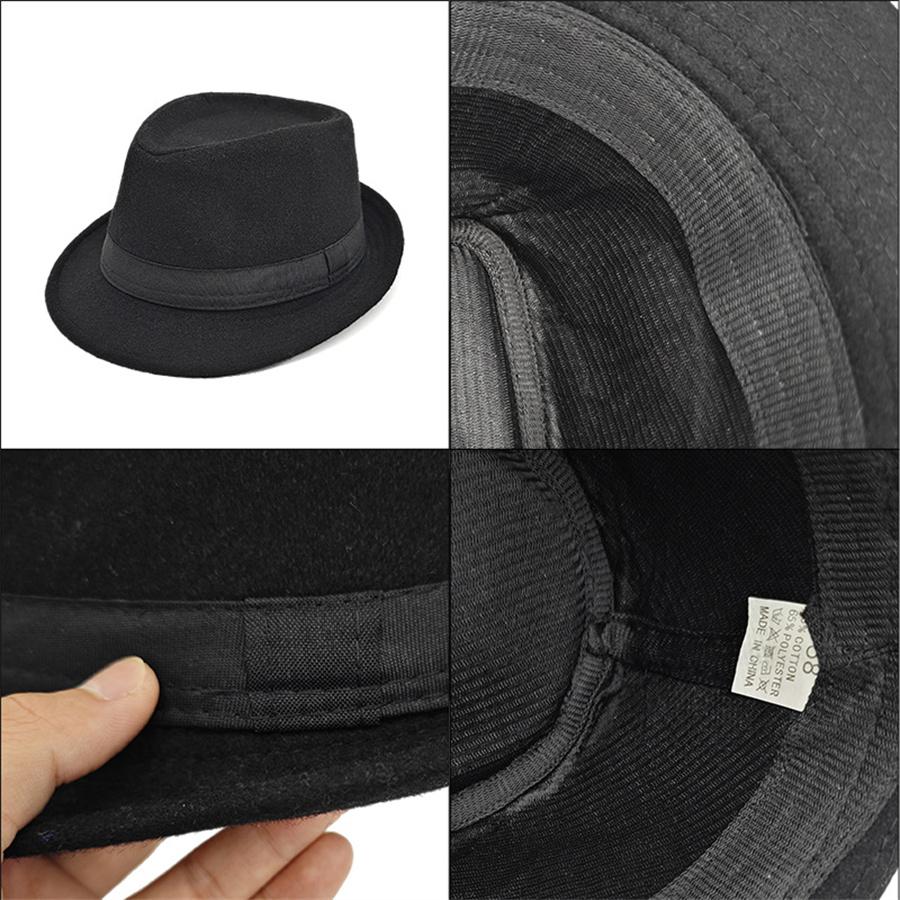 Unisexové britské plstěné jazzové klobouky pro muže středního věku klobouk kbelíkový vlněný fedora klobouk podzim zima pro pány svatební párty magické klobouky