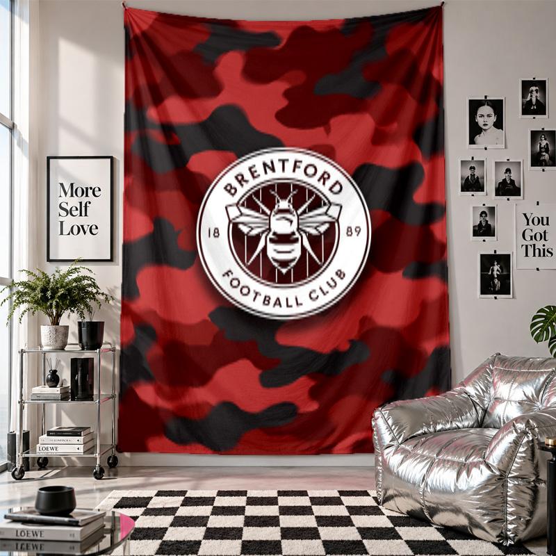 Arazzo da Parete Calcio Brentford Decorazione per la Casa Tessuto da Appendere a Parete per Camera da Letto Soggiorno Sfondo