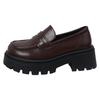 Weiche Leder Plateau Slipper Damen 2024 Frühling neu Ein-Pedal JK Einzelschuhe Shorty Le Erhöhung Britischer Stil kleine Lederschuhe
