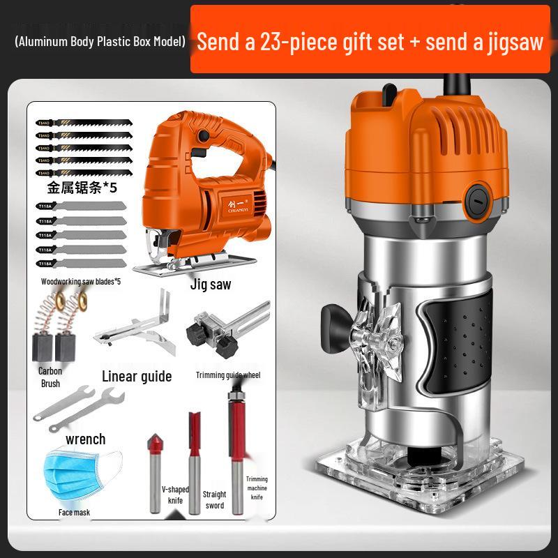 Chuangyi Multi-Function Handheld Router: Edge Trimmer, Engraver, Panel Groover, Woodworking Chamfer Tool