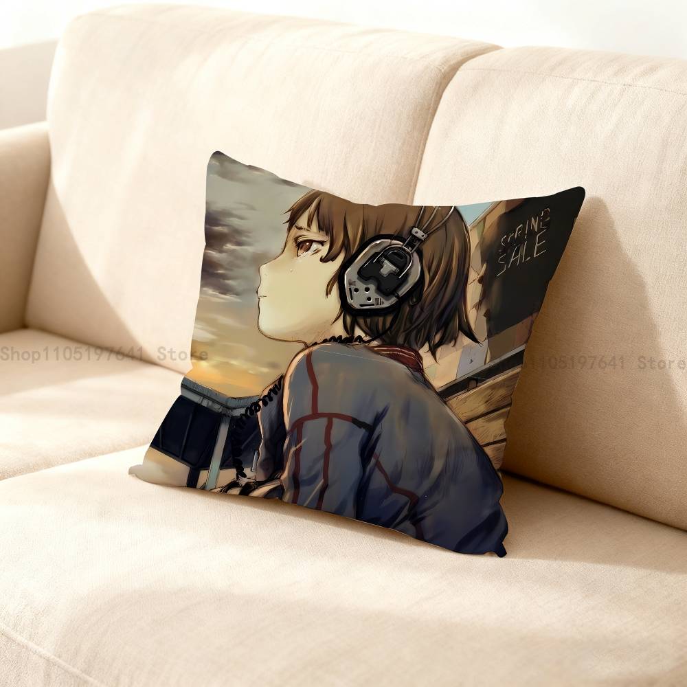 

Serial E-Experiments LainS Pillow Case Plush Pillow Cases Home Decoration Pillow Cover for Sofa Bed Chair Living Room 12x12Inch