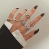 6pcs / Set Vintage Silver Women's Knuckle Ring Heart Ring Set Party Bohemian Jewelry
