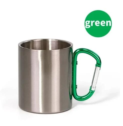 Kubek z Karabińczykiem DIY 300ML Personalizowane Logo Zdjęcie Tekst Stal Nierdzewna Kubek z Haczykiem Turysta Outdoor Kemping Podróżny Przenośny Pojemnik