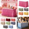 Table Skirt with Hook and Loop Fastening, Plaid Ruffle Design for Wedding Party Hotel Decoration