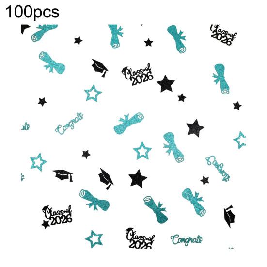 Yousheng 100 Pcs Graduation Confetti Glitter Grad Caps Bows Stars Confetti Class of 2026 Party Table Centerpiece for Graduation Party