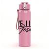 1PC Love Like Jesus Script Print 750ml Color Plastic Sports Water Bottle Leakproof Flip Straw Lid Suitable for Sports Office Home Use