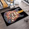 Colorful Psychedelic Guitar Design Non-slip rug suitable for living room and bedroom sofas
