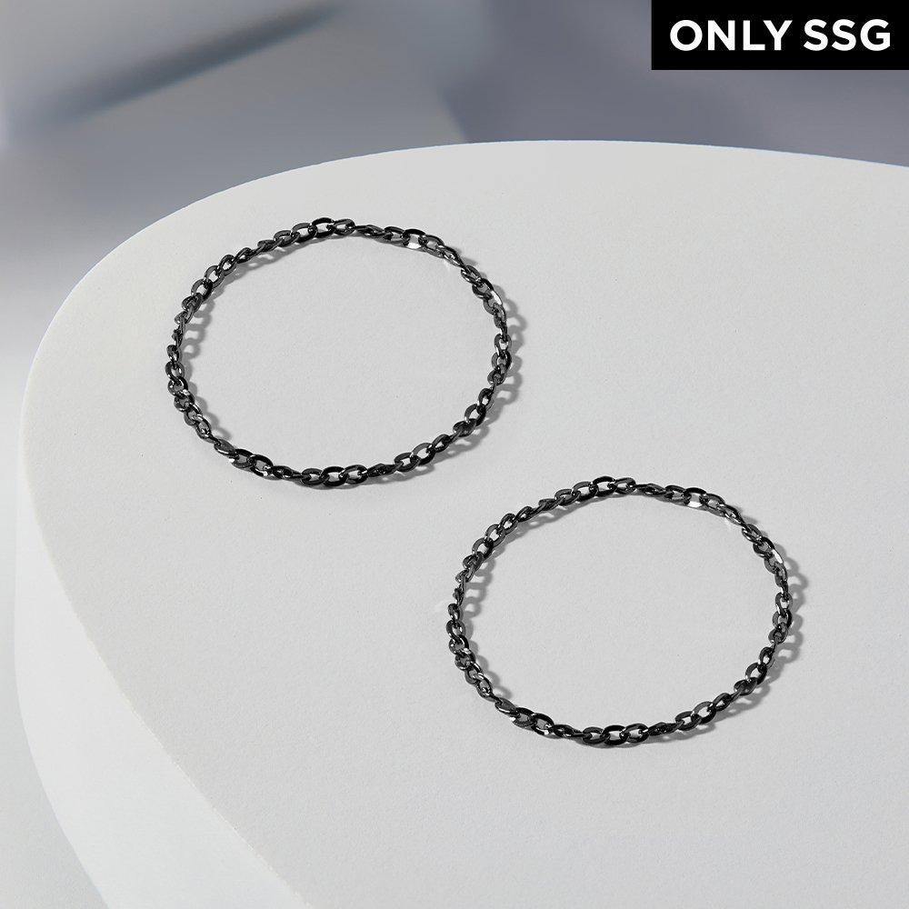 

14K Black Edge Hammered Chain Gold Ring 14K black gold / Size: 05