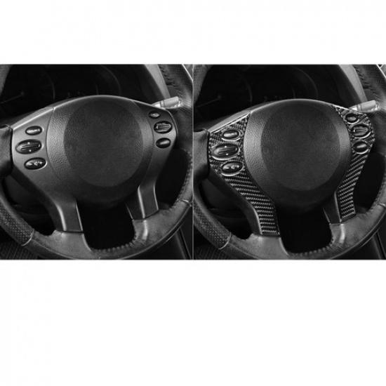 Real Carbon Fiber Steering Wheel Button Trim B For Nissan Altima Teana 2008-2012