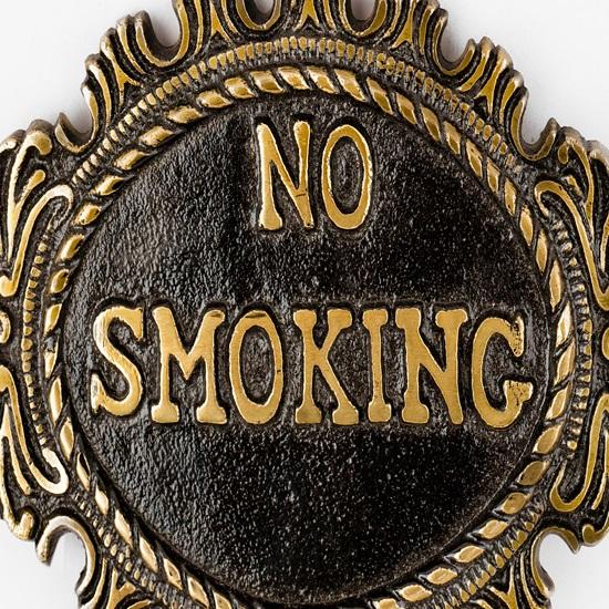 No Smoking Sign Plate Elegant Metal Warning Plaque for Home, Office, or Business Use Stylish Decorative Signage Clear Engraving