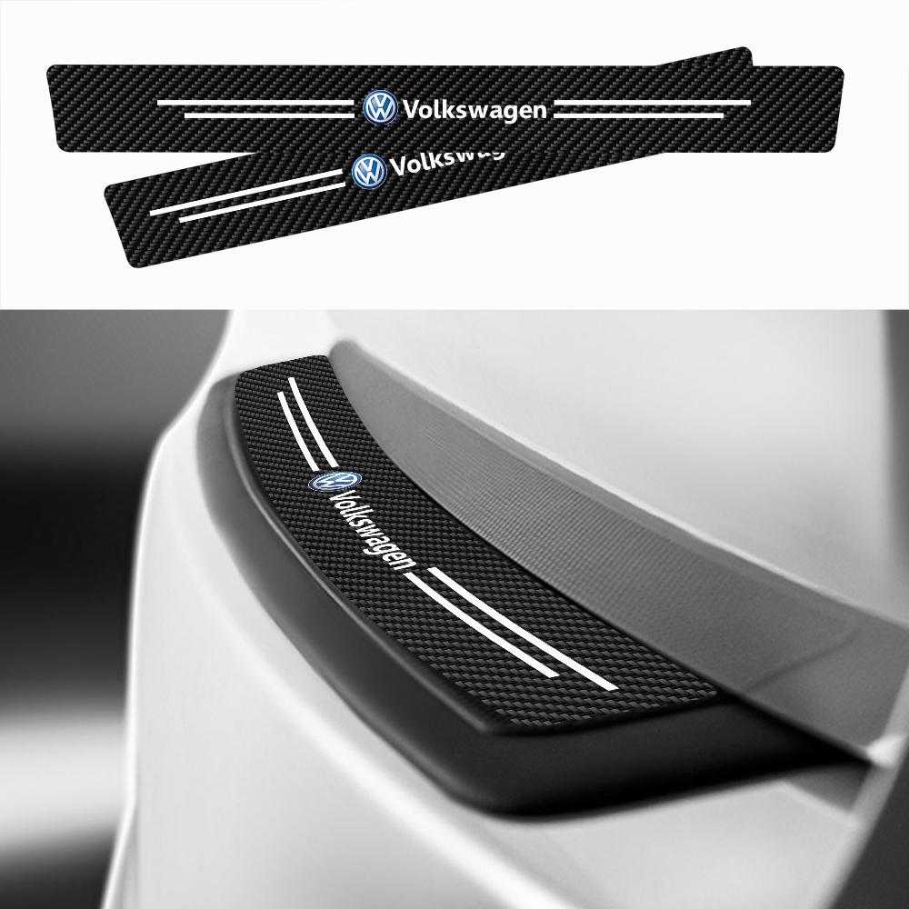 FD01-4PCS Carbon Fiber Car Door Sill Protector Stickers For Volkswagen Polo Sharan Golf Scirocco Touran Touareg Rline Tiguan Tcross