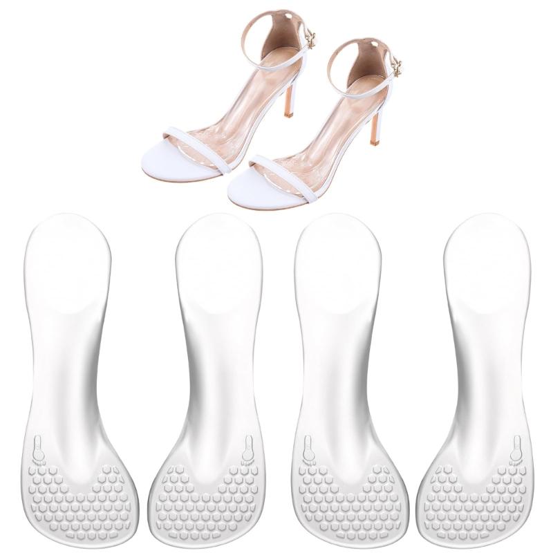 2 Paar Damen Gel-Polster-Einlegesohlen für High Heels mit Fußgewölbeunterstützung und Antirutsch-Design, 3/4 Länge, Unsichtbare Einlagen