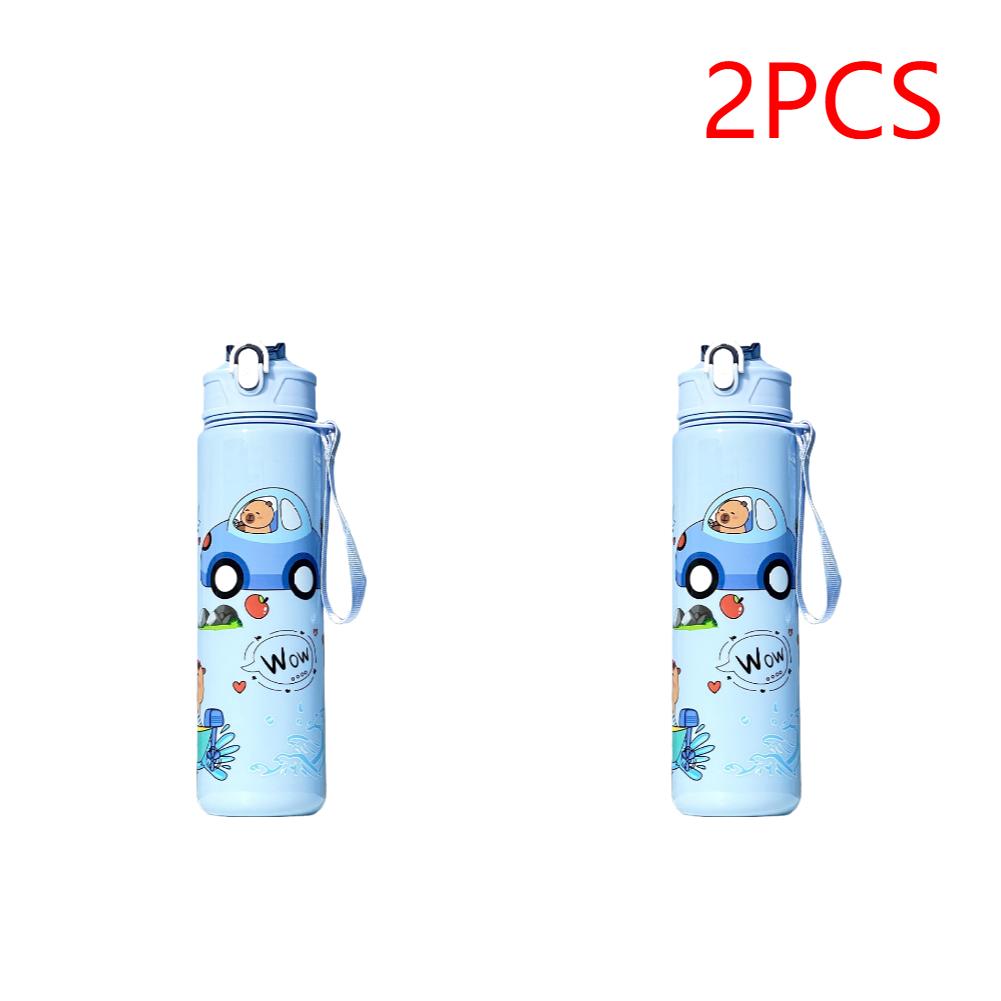 

700ml Capybara Cute Water Cup with Straw & Handle Sports Water Bottle Large Capacity Travel Water Cup for Boys Girls Daily Use синий