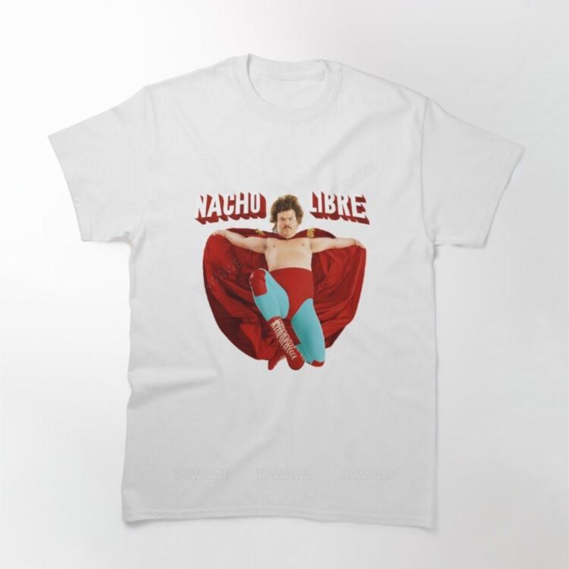

New cotton brand tshirt black unisex tee shirt Nacho Libre Printed T Shirt men fashion print tshirt teenager casual tees top S