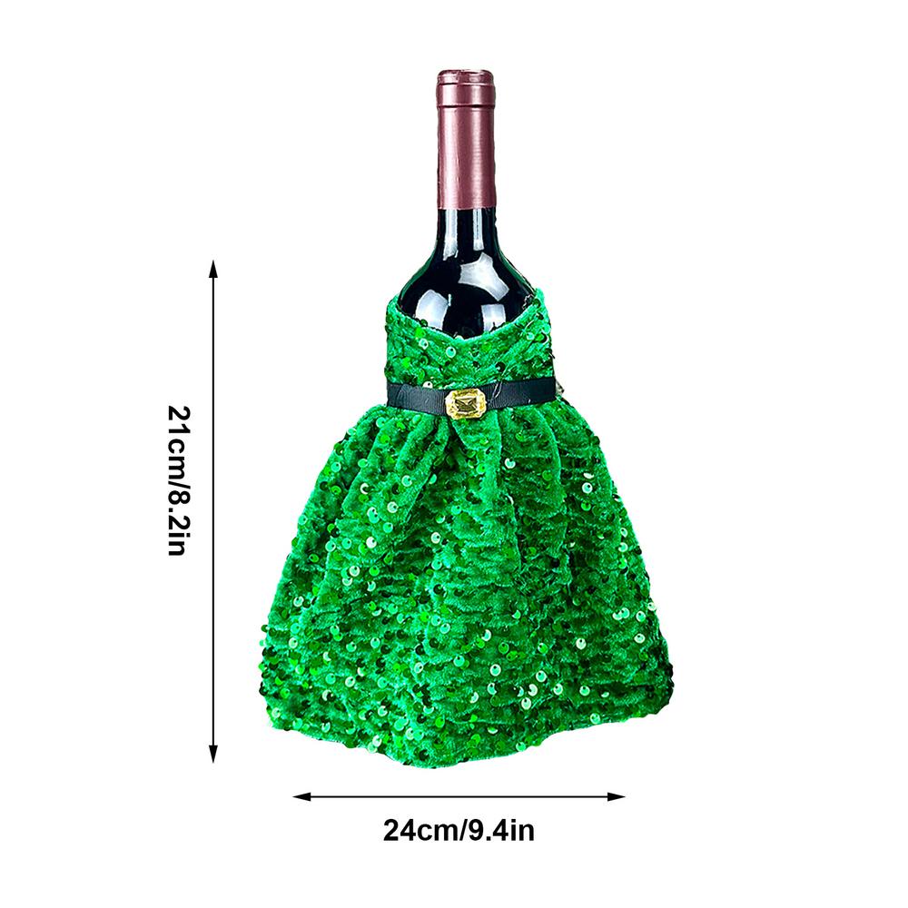 Copribottiglia di Vino di Natale Paillettes Maniche per Bottiglia di Champagne Vestito per Bottiglia di Vino per Natale Matrimoni Feste di Compleanno Forniture
