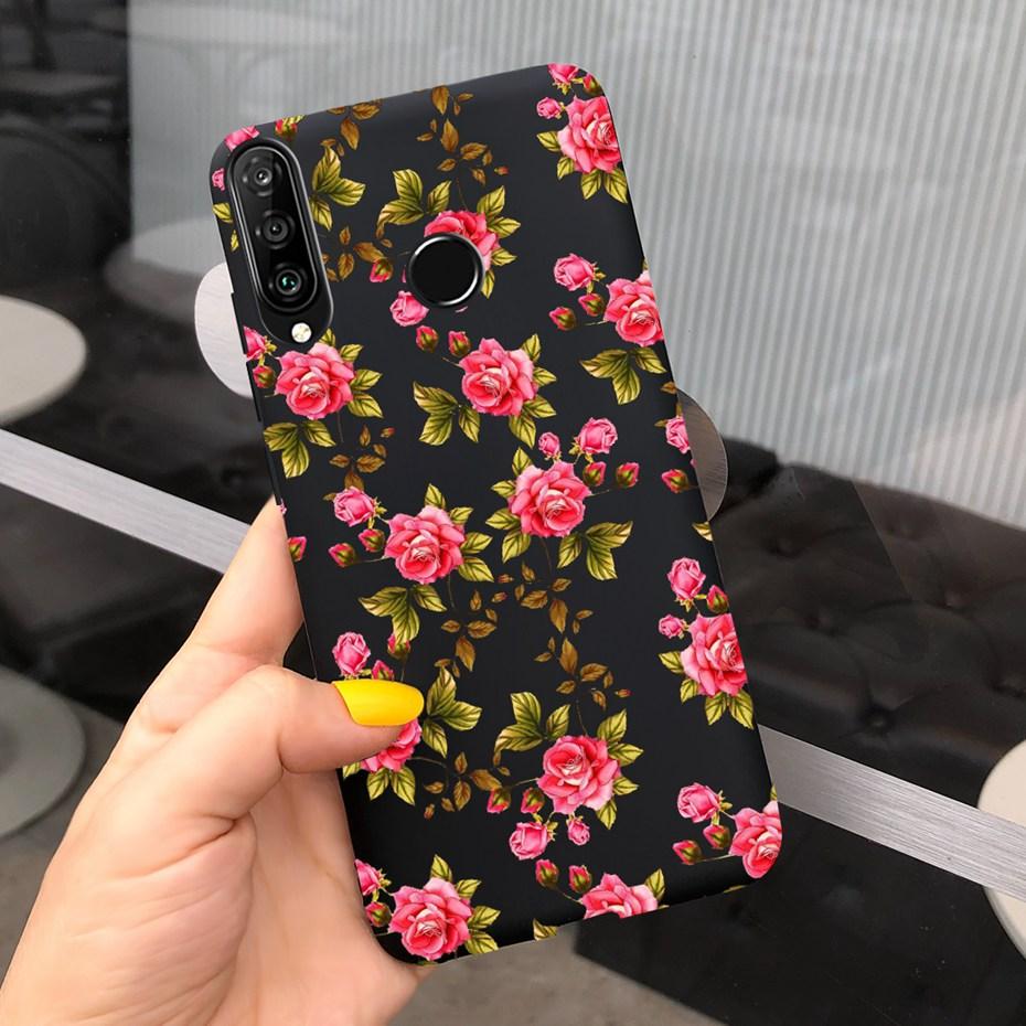 For Huawei P30 Lite Phone Case Flower Girl Pattern Soft Silicon Cover For Huawei P30 Pro Lite Case Cute Funda P 30 P30lite Cases
