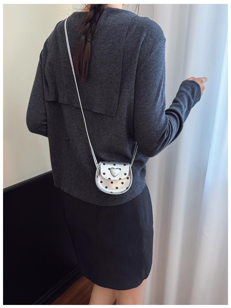 Argyle Polka Dot Mini Crossbody Bag for Girls - Cute Handheld Shoulder Bag