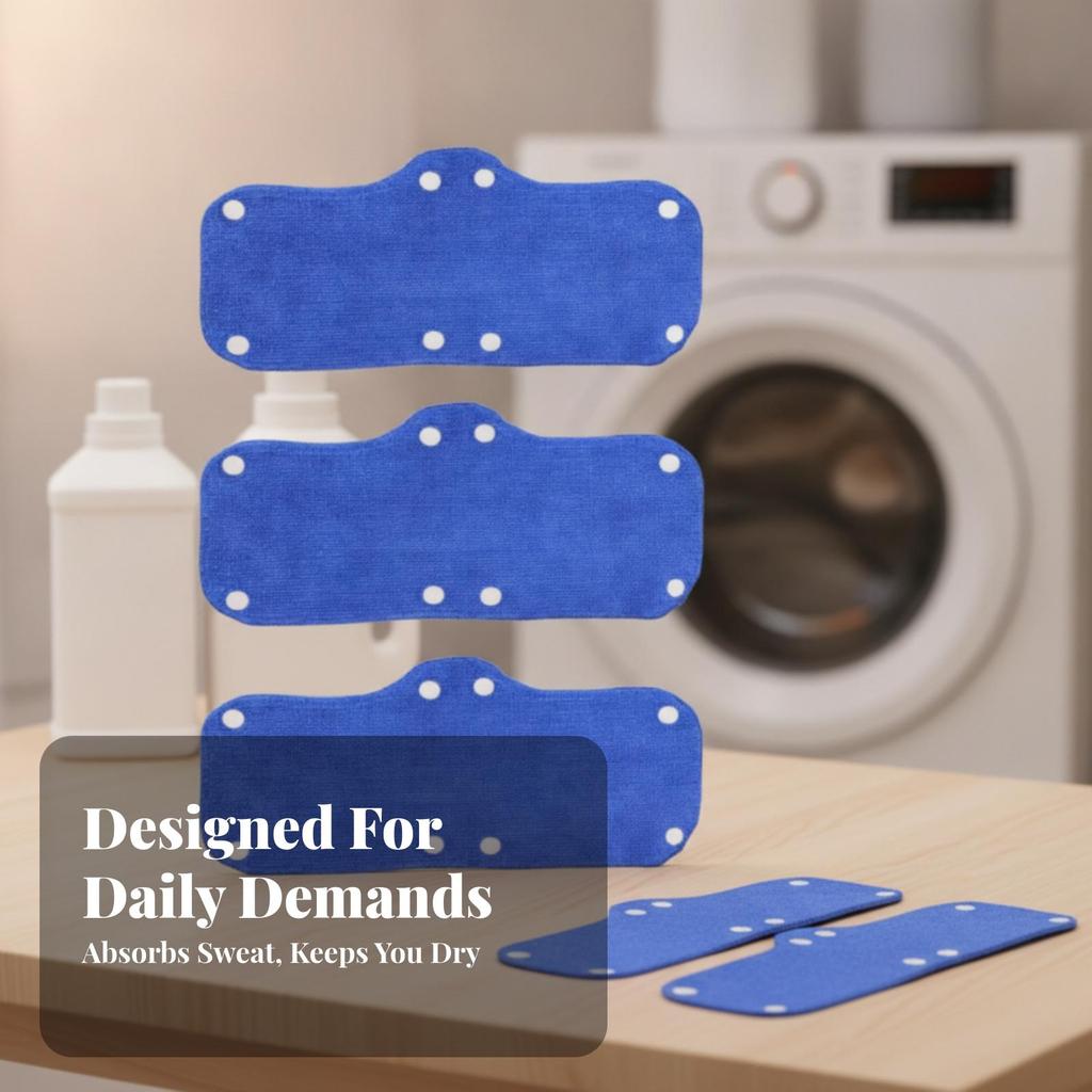 6 Pieces Blue Helmet Sweatband Absorbent Snap-Fastener-on