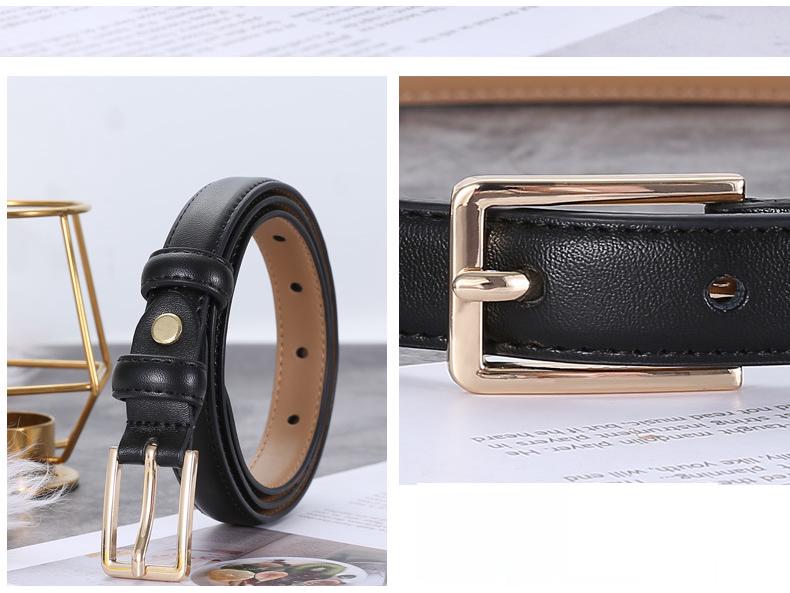 Stylish Women's Black Leather Belt - Versatile, Fashionable, and Decorative for Skirts