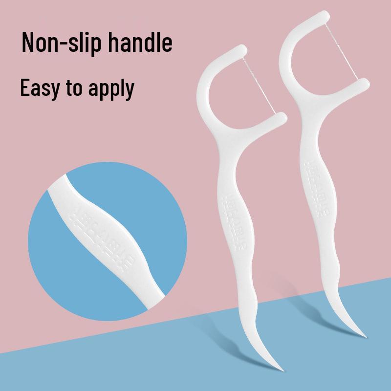 Haishi Hainuo Double-Line Portable Polymer Floss Picks for Posterior Teeth, Individually Wrapped