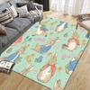 Peter Rabbit Flannel Pattern Square Carpet,Area Rug,Carpet Rug for Living Room Bedroom Sofa Playroom Decor,Non-slip Floor Mat
