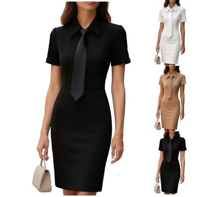 Women's Fashionable, Elegant Tie-neck, Slim-Fitting Bodycon Dress