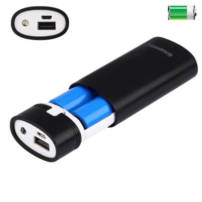 Pouzdro přenosné nabíječky baterií HAWEEL 18650 se 2 sloty s výstupem rozhraní USB a kontrolkou