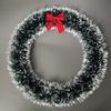 White & Green Feather Bow Christmas Wreath (25-40cm) - Window & Mall Decoration