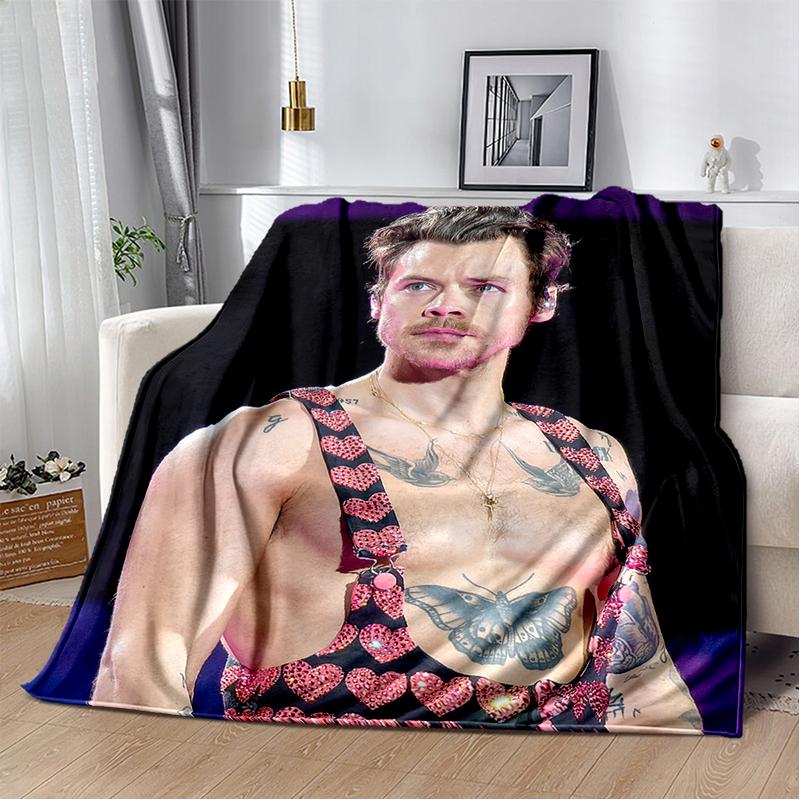 29 Style H-Harry Styles Singer Star Soft Flannel Blanket for Beds Bedroom Sofa Picnic,Throw Blanket for Leisure Nap Gift