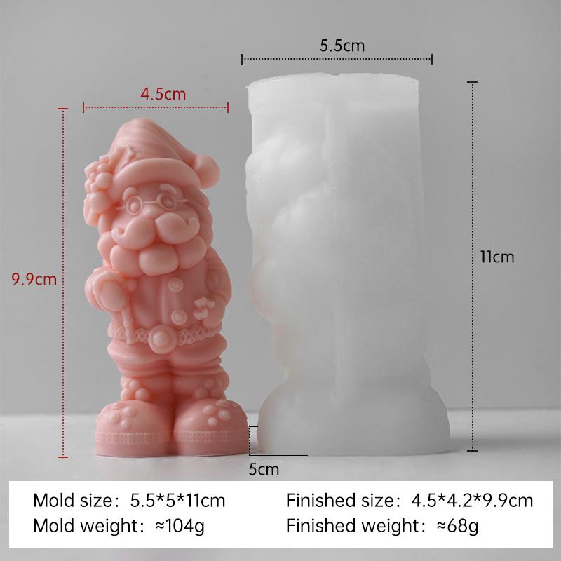 

3D Форма из силикона Дед Мороз Сделай сам Рождественская ароматическая свеча Гипсовые украшения Формы Креативное изготовление рождественских свечей