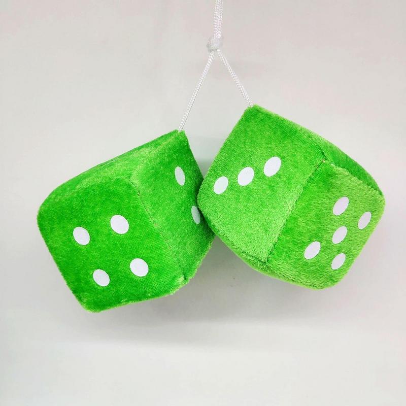 Auto Spiegel Plüsch Würfel Dekorative Samt/Plüsch Würfel Hängeornament Fuzzy Innenraum Ornament Für LKW SUV Fahrzeug Deko