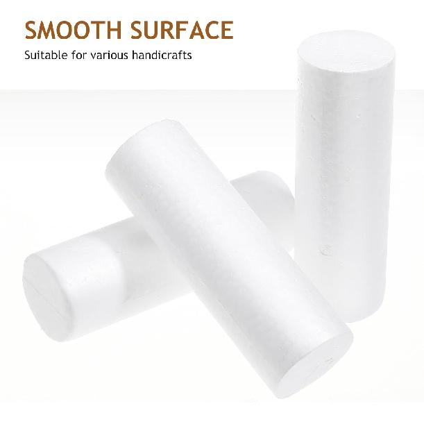 Christmas Foam Cylinders for Craft, Cabilock 5.89 X 1.97inch White Craft Foam, 6pcs Foam Columns Polystyrene Foam Rods for Modeling DIY Crafts and