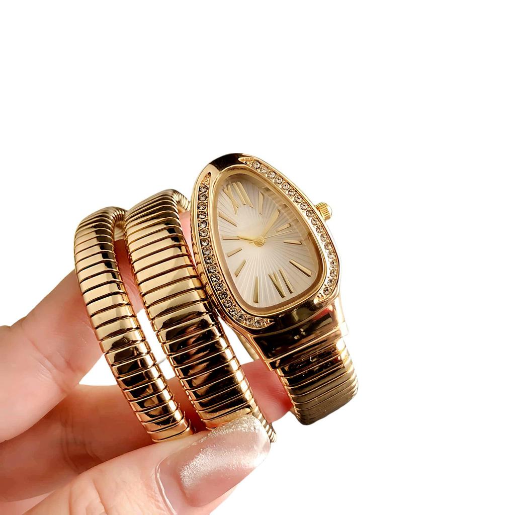 BV Home Fashion Retro Quartz Snake-Shaped Wristwatch for Women and Students