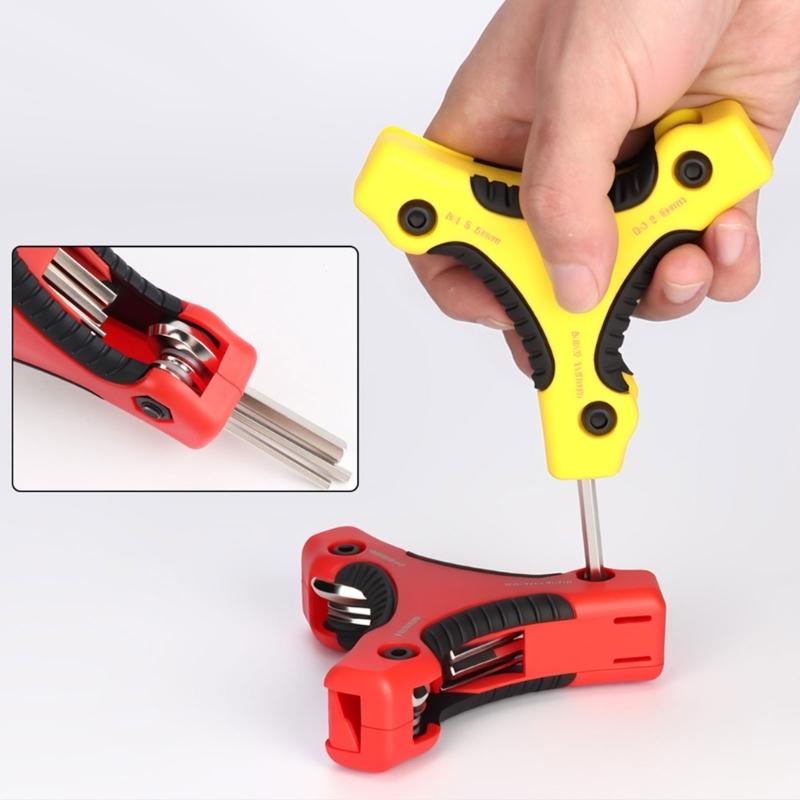 Compact Y Shaped Hex Key Tool High Strength Carbon Steel Ergonomic Grip For DIY Projects And Outdoor Riders