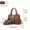 Classic Striped Women's Handbag Set, High-Quality Fashionable Versatile Three-Piece Set